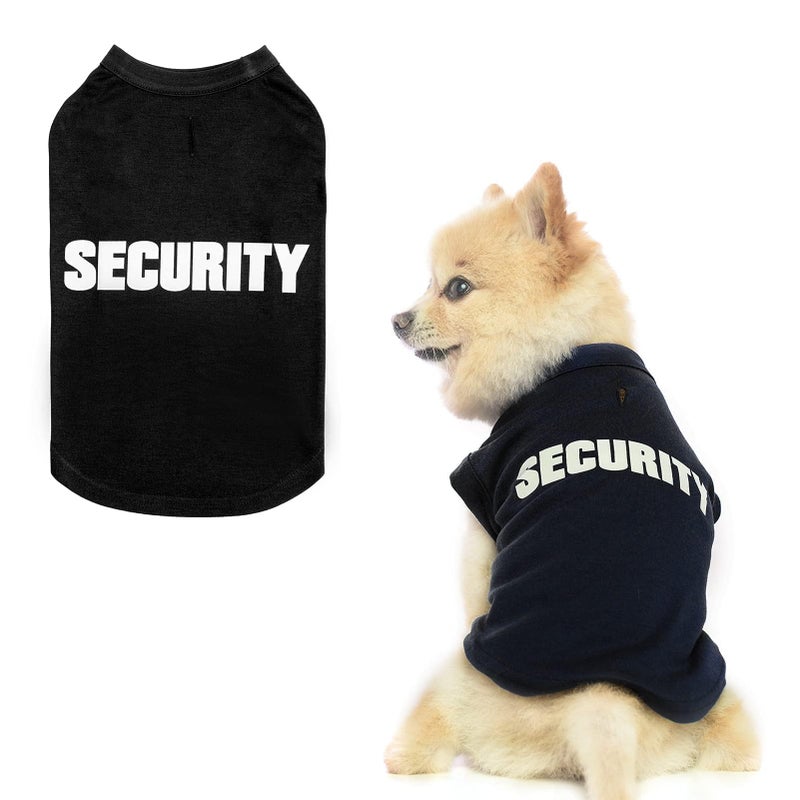 BINGPET Security Dog Shirts,Soft Cotton Puppy Tshirt,Breathable Lightweight Dog Costumes Tank Top Vest,Machine Washable Stretchy Clothes for Small Medium Large Dogs Boy Girl - Image 1